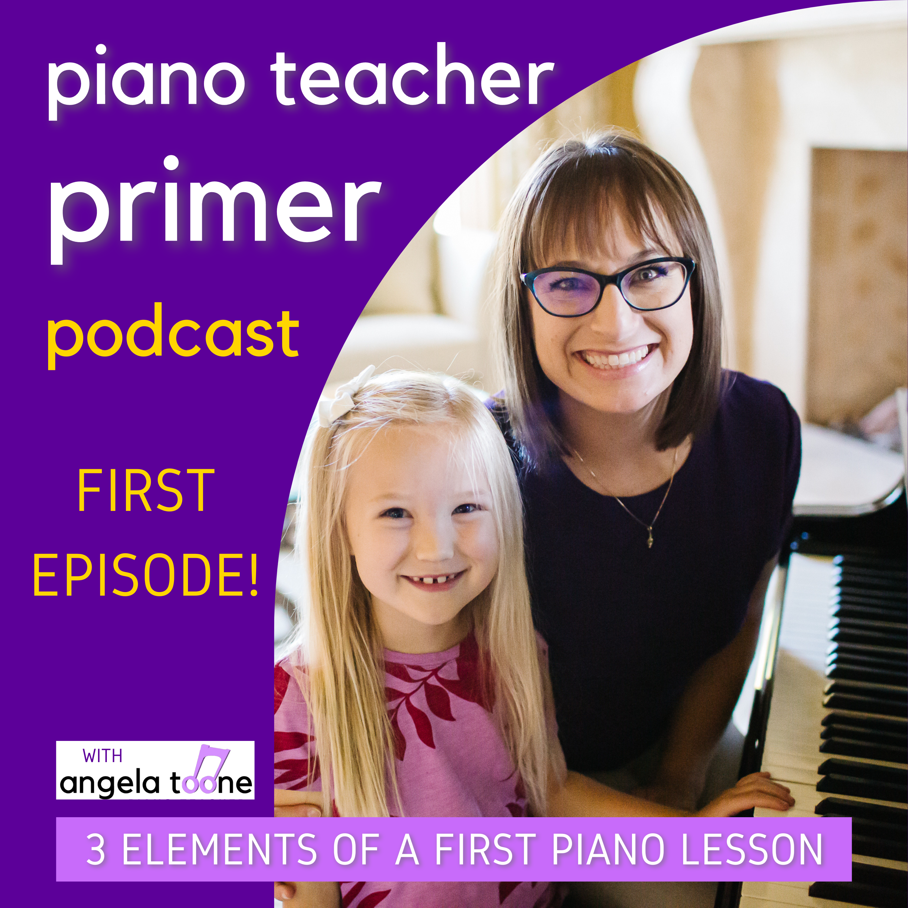 piano teacher with child smiling